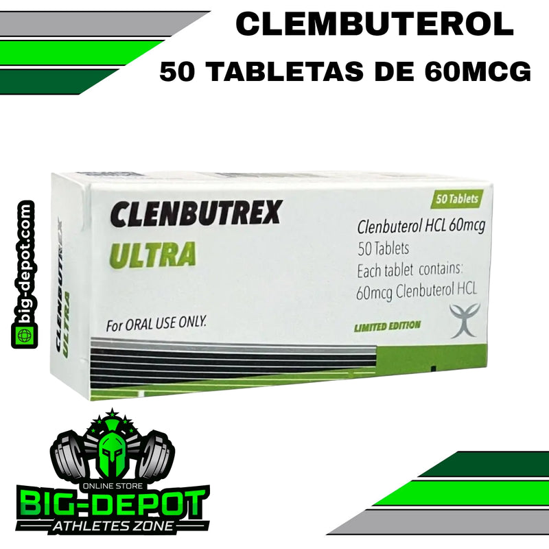 Clembutrex Ultra 0.06mg Clembuterol XT Labs 50 tabletas Big Depot original
