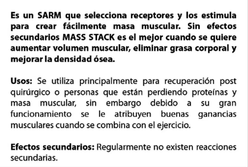 MASS STACK (Andarine 10mg + Ligandrol 5mg + Ostarine 5 mg)  / 80 Tabletas | SARMS SMART