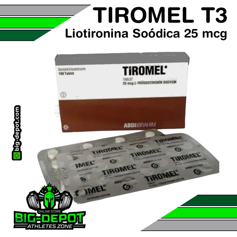 AGOTADO 🛑 TIROMEL 25 MCG  Liotironina sódica 100 TABLETAS - ABDI IBRAHIM.