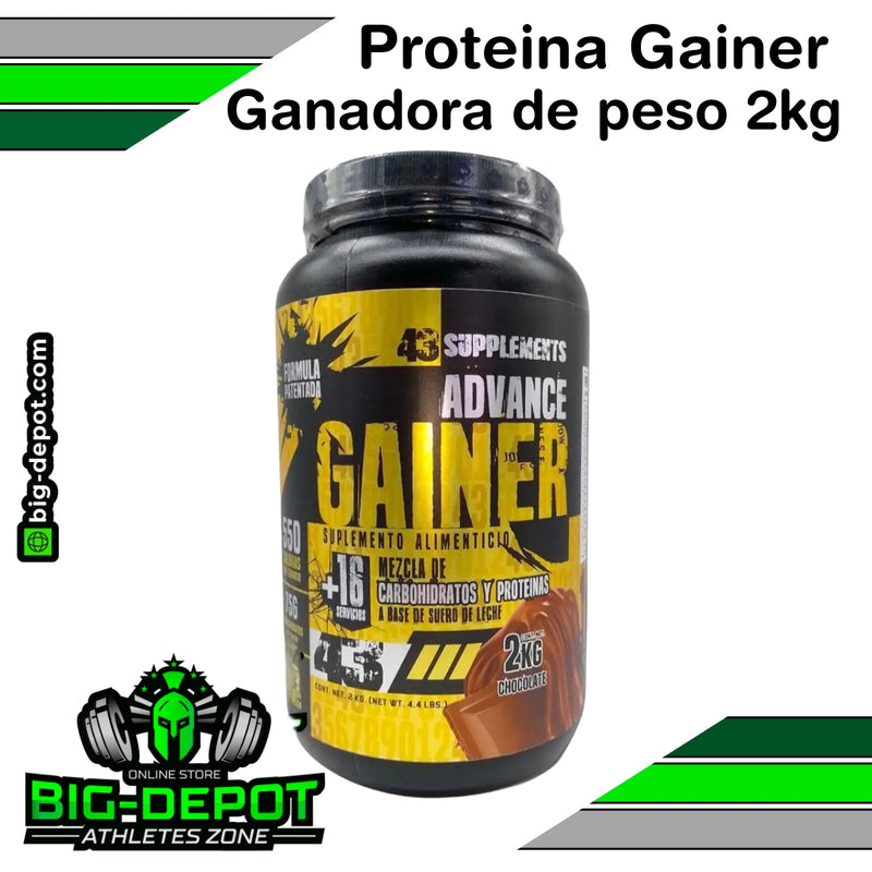 PROTEINA MASS GAINER (GANADORA DE PESO) | 2 KG | 54Servicios | 43 Suplements