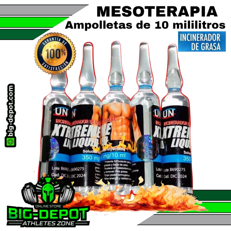 Mesoterapia Líquid Xtreme 350mg / Incinerador de Grasa / Ampolletas de 10 ML | MESOTERAPIA LICUID XTREME