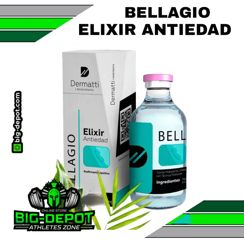 BELLAGIO Elixir Mesoterapia Antiedad Aumenta la firmeza de la piel, lipolítico , aumento de glúteo,piel firme e hidratada   | 50 ml.