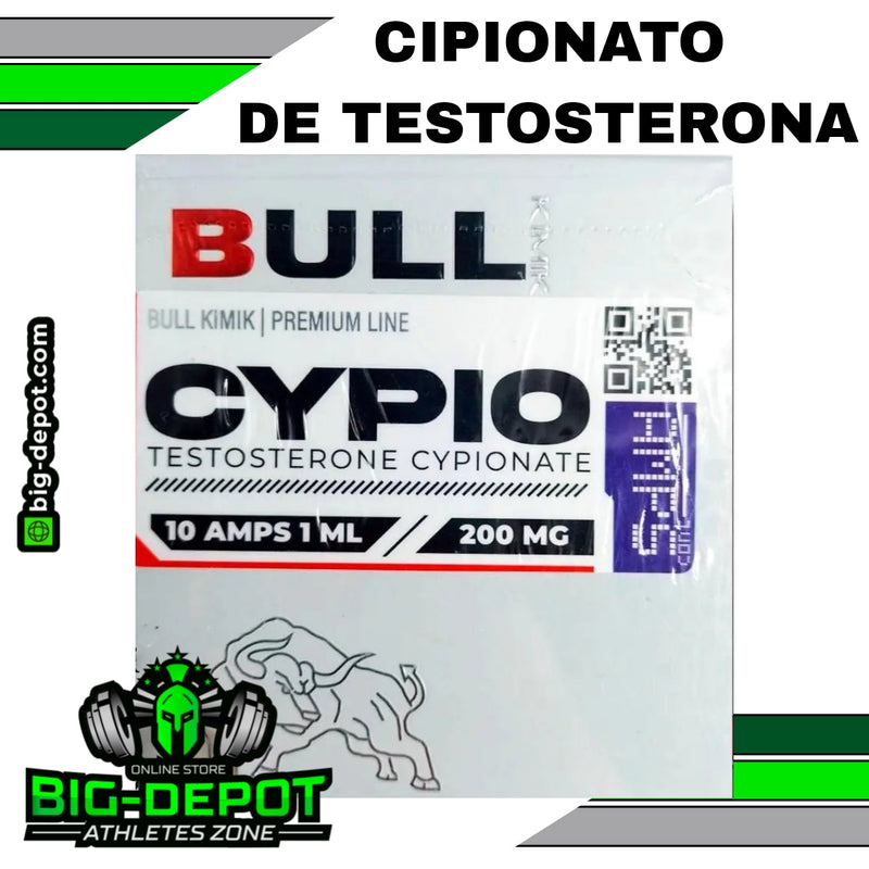 CIPIONATO DE TESTOSTERONA 200 MG  - 10 Ampolletas de 1ml - BULL KIMIK