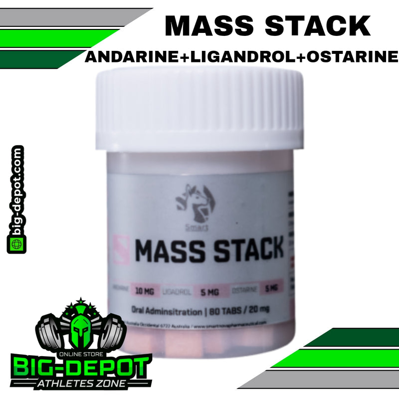 MASS STACK (Andarine 10mg + Ligandrol 5mg + Ostarine 5 mg)  / 80 Tabletas | SARMS SMART