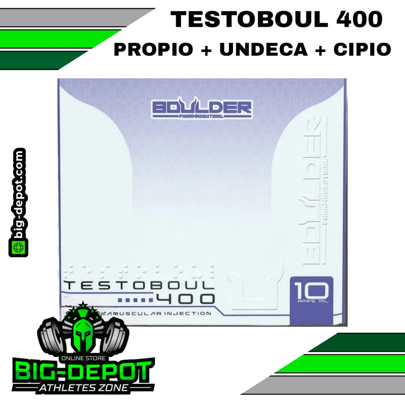 TESTOBOUL 400 - COMBINACIÓN DE TESTOSTERONAS  10 Ampolletas de 1ml cada una - Boulder Pharmaceutical