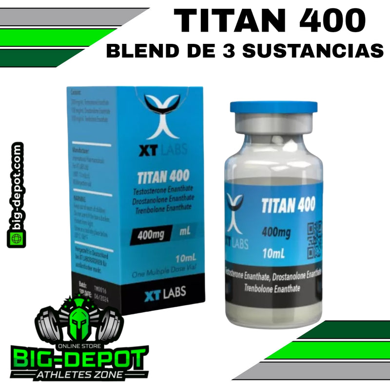 AGOTADO - TITAN- 400 : Potente mezcla de 3 esteroides: Enantato de Testosterona 200mg + Enantato de Drostanolona 100mg  + Enantato de Trenbolona 100mg | XT LABS