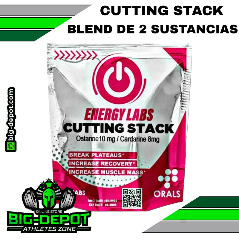 CUTTING STACK / COMBO DE CORTE - Ostarine 10mg + Cardarine 8mg / Ciclo para quema máxima de grasa, construcción moderada de musculo y rendimiento atlético / ENERGY LABS