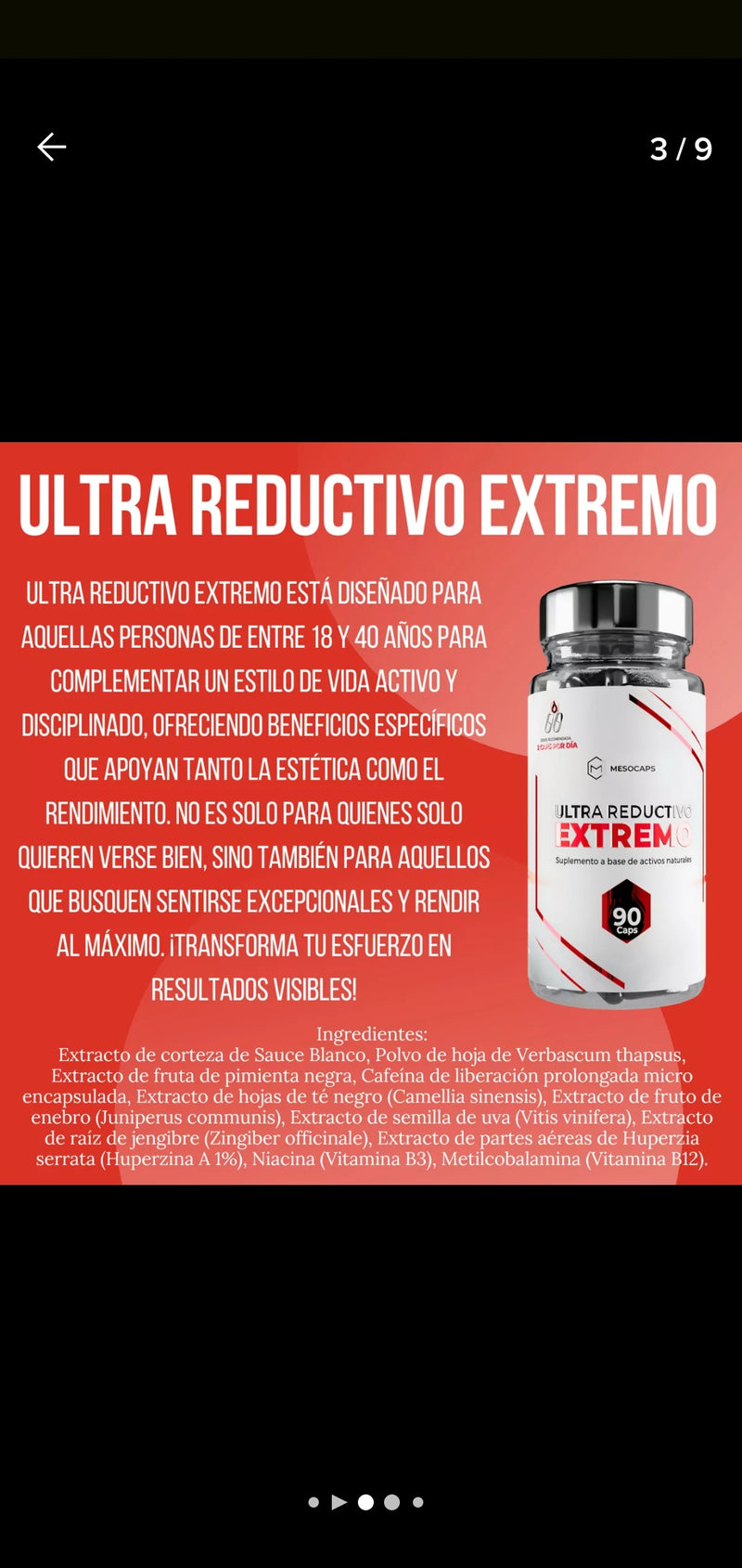 Ultra Reductivo Extremo -  Su potente efecto drenante acelera la eliminación de grasa y activa tu metabolismo- Ingredientes naturales 90 capsulas MesoCaps