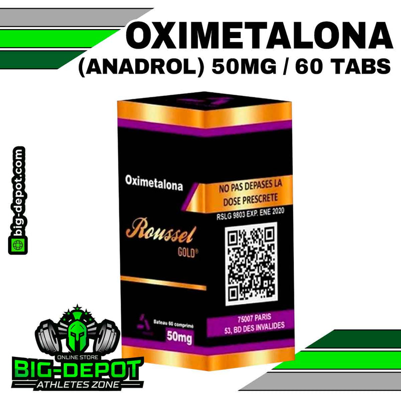 Oximetalona 50 mg Anadrol Roussel Uclar 60 tabletas Big Depot original
