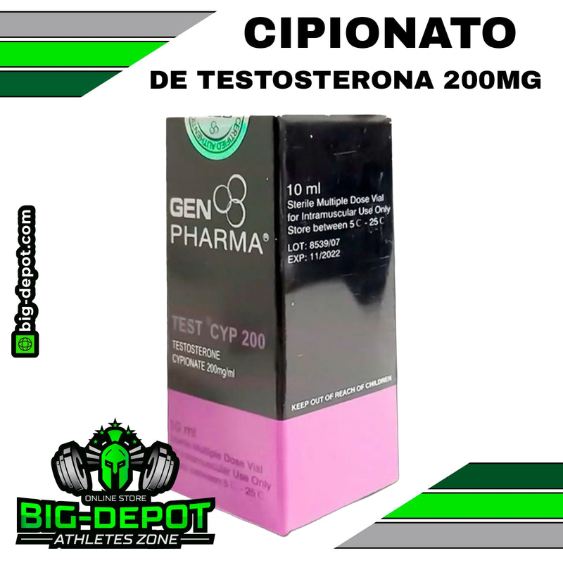 Test Cyp 200 mg/ml Testosterona Cipionato Gen Pharma 10 ml Big Depot original
