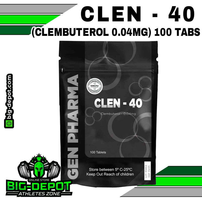 CLEN - 40 (Clembuterol 0.04mg) 100 TABLETAS / GEN PHARMA - esteroides