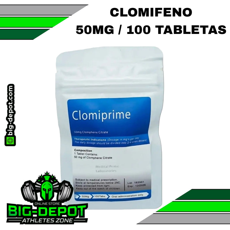 ClomiPrime clomifeno 50 mcg 100 tabletas Medical Prime Big Depot original