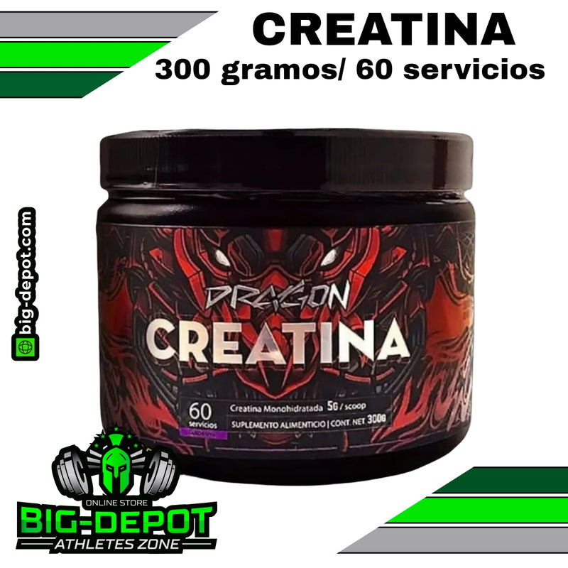 Creatina 300 mg Dragon Pharma 60 servicios Big Depot original