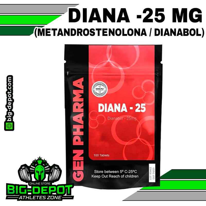 Diana 25 mg Metandrostenolona Gen Pharma 100 tabletas Big Depot original
