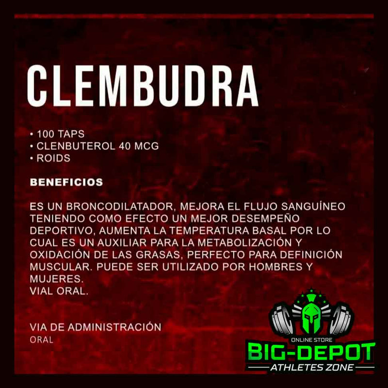 CLEMBUDRA 40 MCG (Clembuterol) 80 TABLETAS  | Dragon Pharma