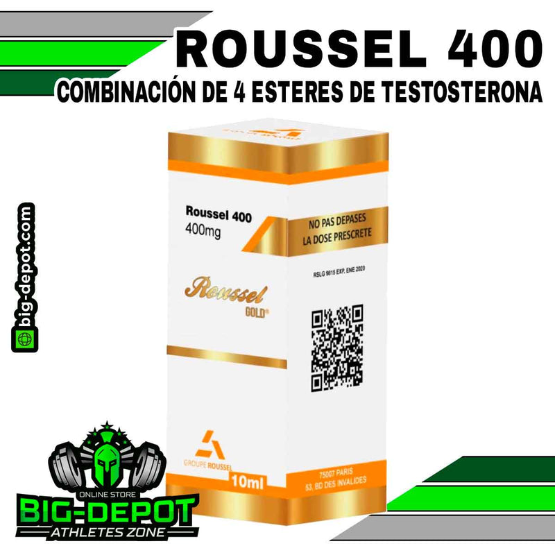Testosterona Roussel 400 mg/ml mezcla 4 ésteres Roussel Uclar 10 ml Big Depot original
