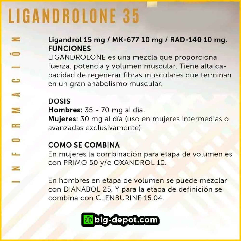 LIGANDROLONE 35 (LIGANDROL 15 + IBUTAMORIN 10 + TESTOLODRONE 10) 60 CAPSULAS | SARMS EUROLAB