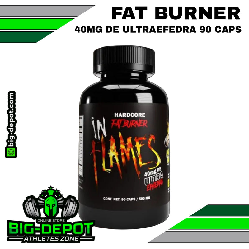 In Flames quemador de grasa Adictos al Gym 90 caps Big Depot original
