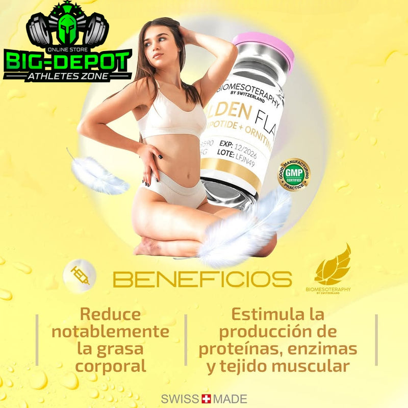Golden Flare adipotide ornitina biomesoteraphy by switzerland lipo sin cirugia Big Depot original
