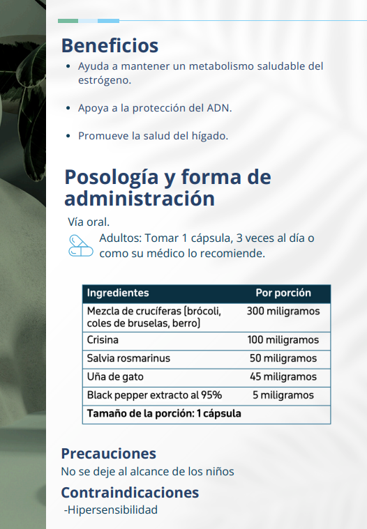 Supero Cruciferous - Mejora el metabolismo de los estrógenos, salud del hígado y protección del ADN - Salud Hormonal - 90 capsulas | PLANTCEUTICS