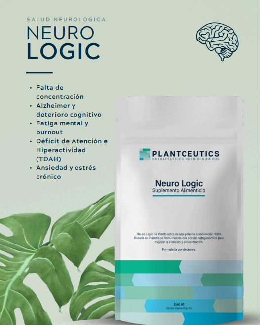 Neuro Logic - Agudeza cognitiva, mejora la atención y concentración Salud Neurológica - 60 caps | PLANTCEUTICS