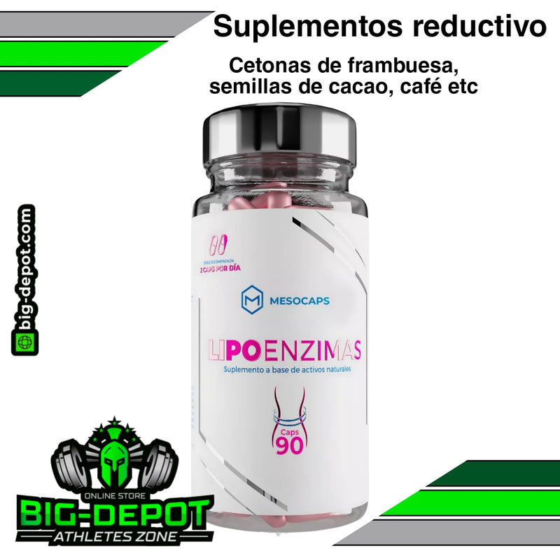 Lipoenzimas 90 cápsulas mesocaps natural fat burning formula Big Depot original
