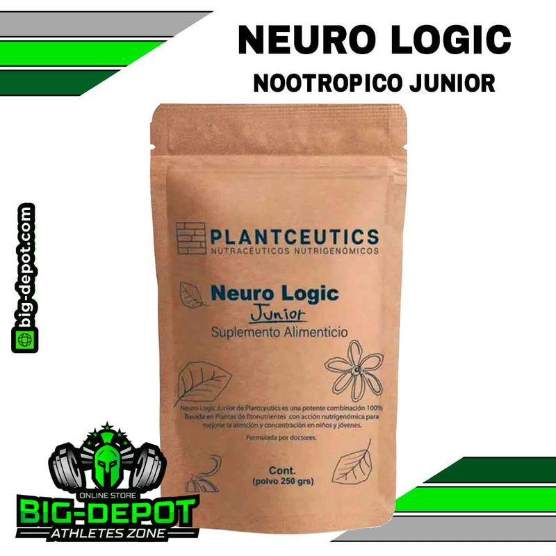 Neuro Logic Junior 👧🧑 - Nootropico para JÓVENES Y NIÑOS reduce fatiga mental, promueve el aprendizaje, mejora la atención y concentración - 250 GMS | PLANTCEUTICS -