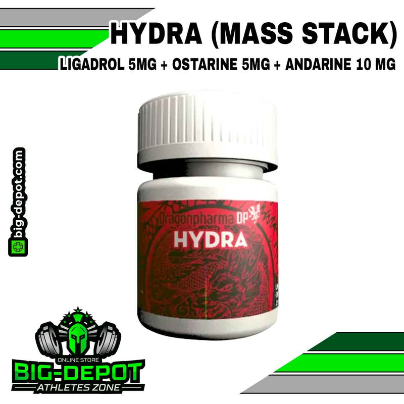 Hydra Mass Stack 20 mg ligandrol ostarine andarine Dragon Pharma 60 cápsulas Big Depot original
