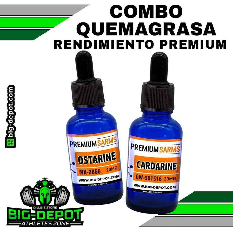 Combo Quemagrasa ostarine cardarine Premium Sarms 30 ml frasco Big Depot original