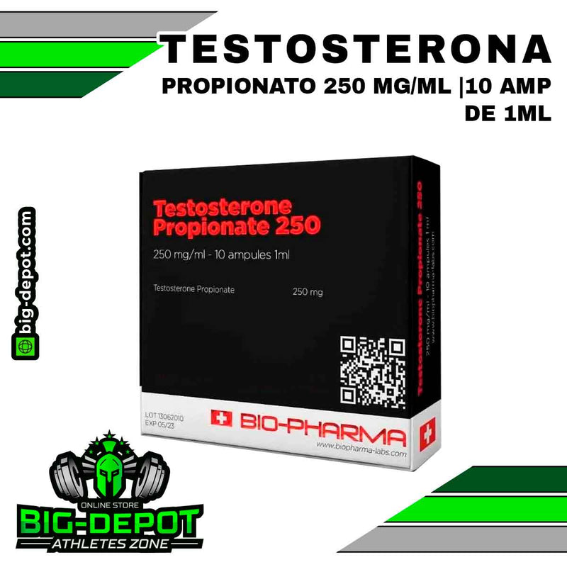 Testosterona Propionato 250 mg/ml BioPharma 10 ampolletas Big Depot original

