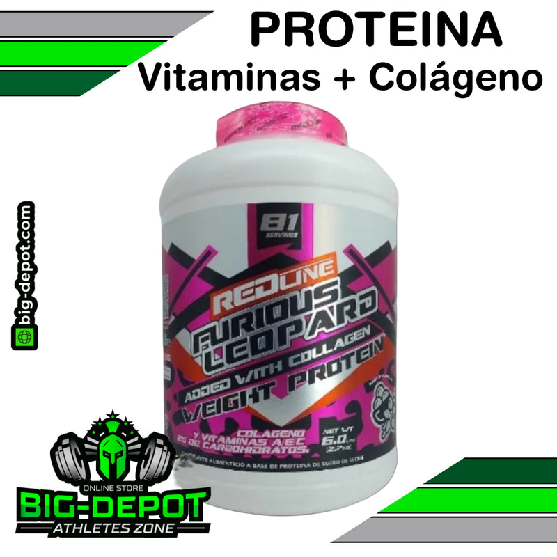 Whey protein colageno vitaminas Redline 2.7 kg 81 servicios Big Depot original
