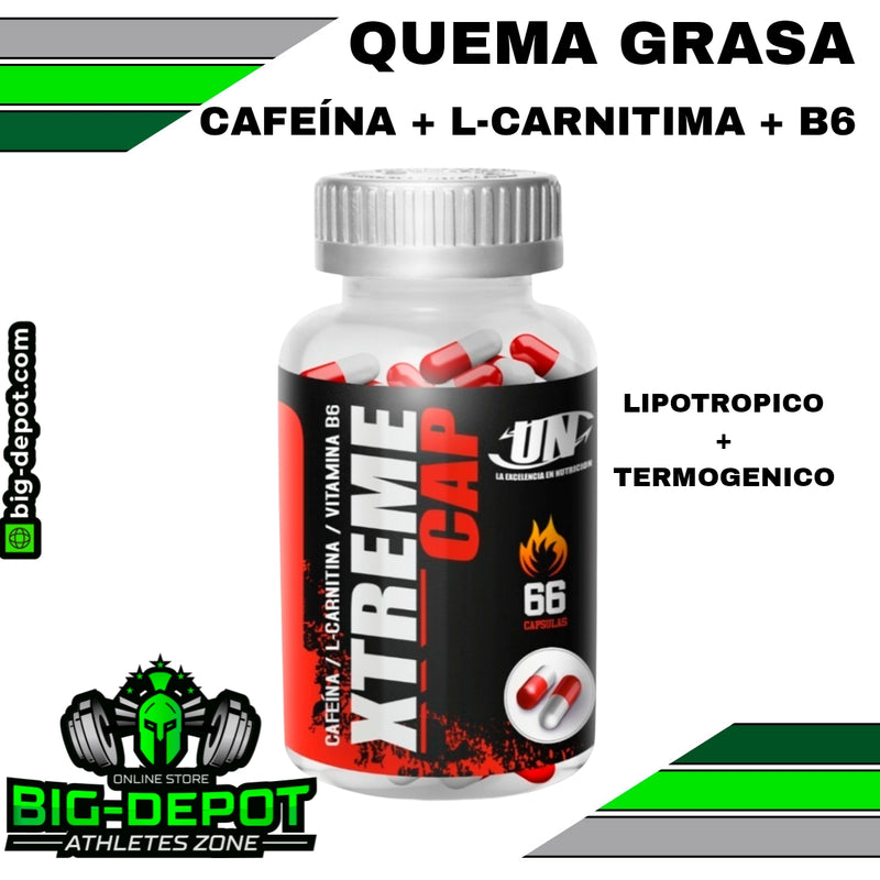 Xtreme Caps 66 cápsulas quemador grasa termogénico UN Xtreme Big Depot original
