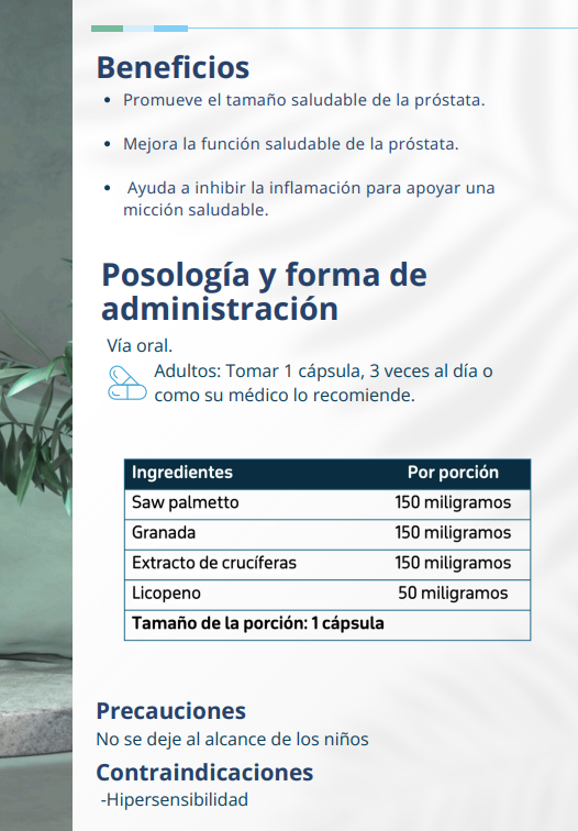 Prostate Formula - Tamaño y Salud de la prostata, inhibe inflamación  🧔 - 90 caps | PLANTCEUTICS