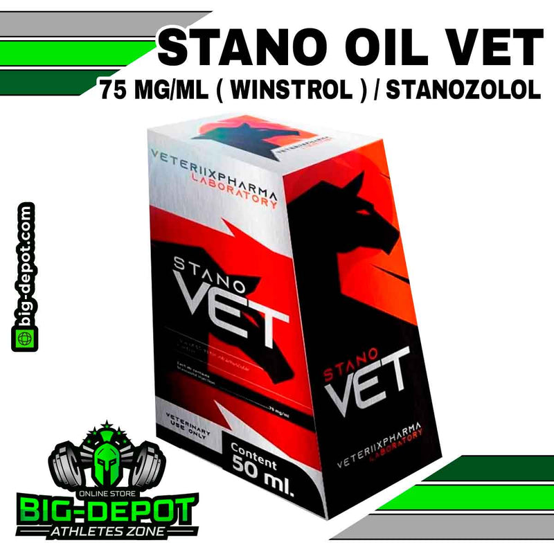 ESTEROIDES DE LABORATORIOS VETERINARIOS STANO OIL VET ( WINSTROL ) / STANOZOLOL INJECTION 75 mg/ml - VETER IIX PHARMA LABORATORY - BIG Depot de México 