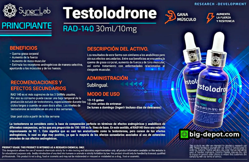 Testolodrone (RAD-140) 10mg / 30ml | SARMS SYNERLAB - SARM