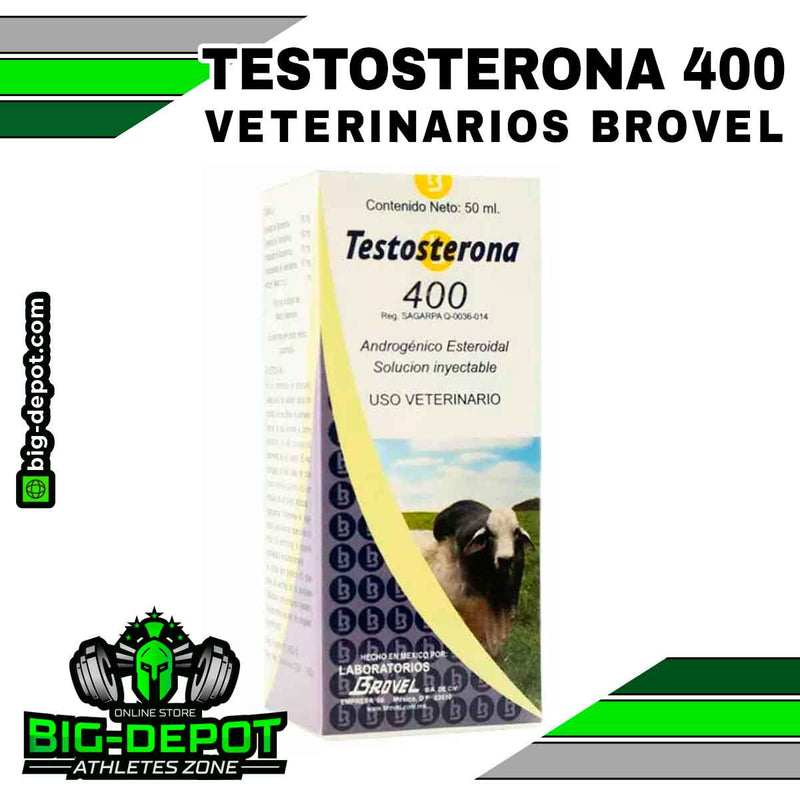 Testosterona 400 mg Esteroides Veterinarios Brovel 50 ml Big Depot original