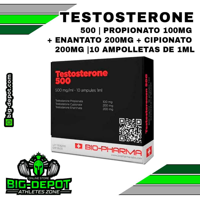 TESTOSTERONE 500 | Propionato 100mg + Enantato 200mg + Cipionato 200mg |10 ampolletas de 1ml | BIOPHARMA - esteroides