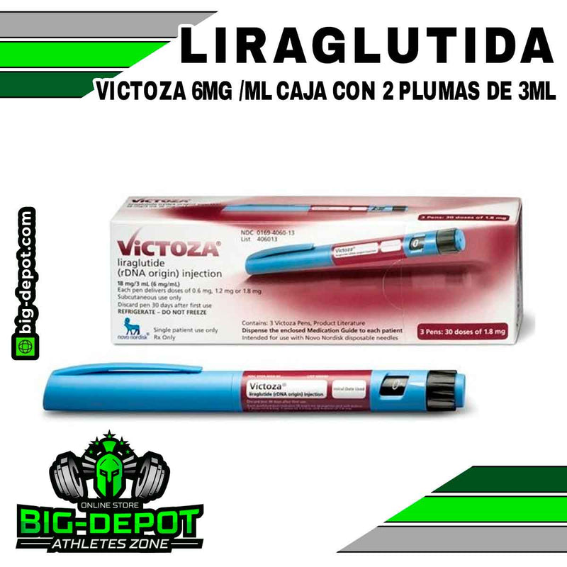 Victoza - (Liraglutida) 6mg/ml Caja con 2 plumas de 3ml cada una. Novo Nordisk - 