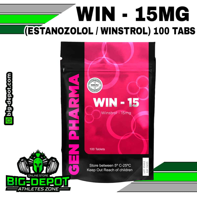 WIN-15 mg Estanozolol Gen Pharma 100 tabletas Big Depot original
