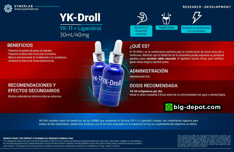 YK-Droll 40mg BLEND2 ( YK11 + LGD-4033 ) | SARMS SYNERLAB - SARM