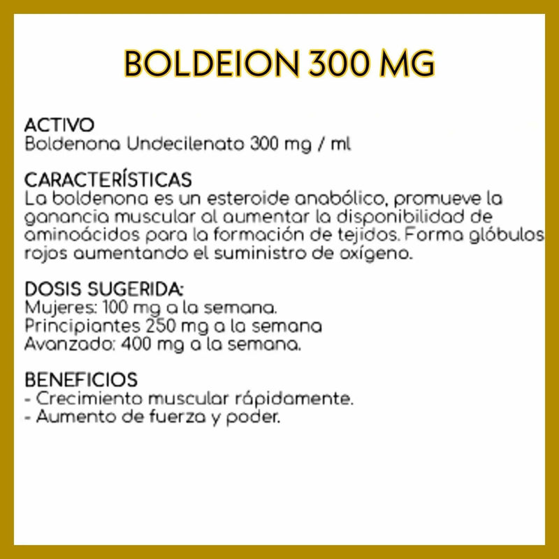 BOLDENONA -(EQUIPOISE)  Boldenona Undecilenato 300 mg/ml - 10 ML | ZION PHARMA ZION PHARMA