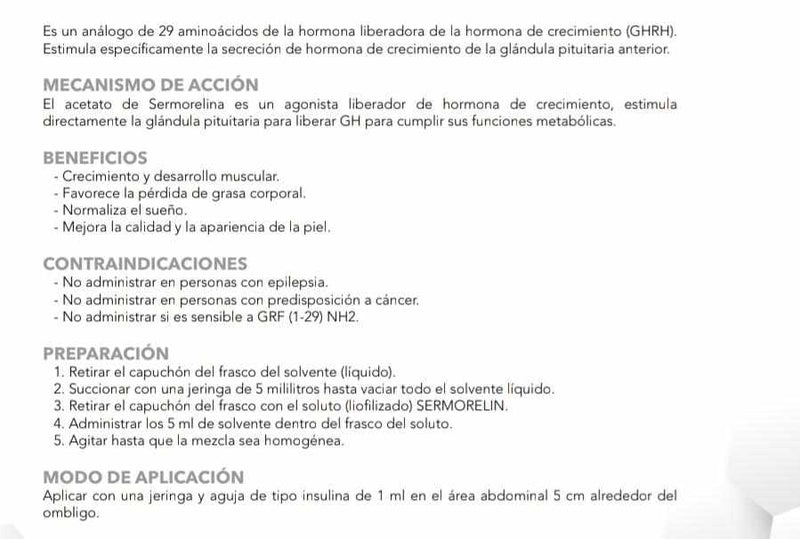 Sermorelin 4500 mcg - GRF (1-29) NH2 / GERMAN LABS - BIG Depot de México